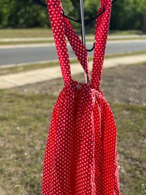 Minnie Mouse Style Polka Dot Dress Red White Costume Bow